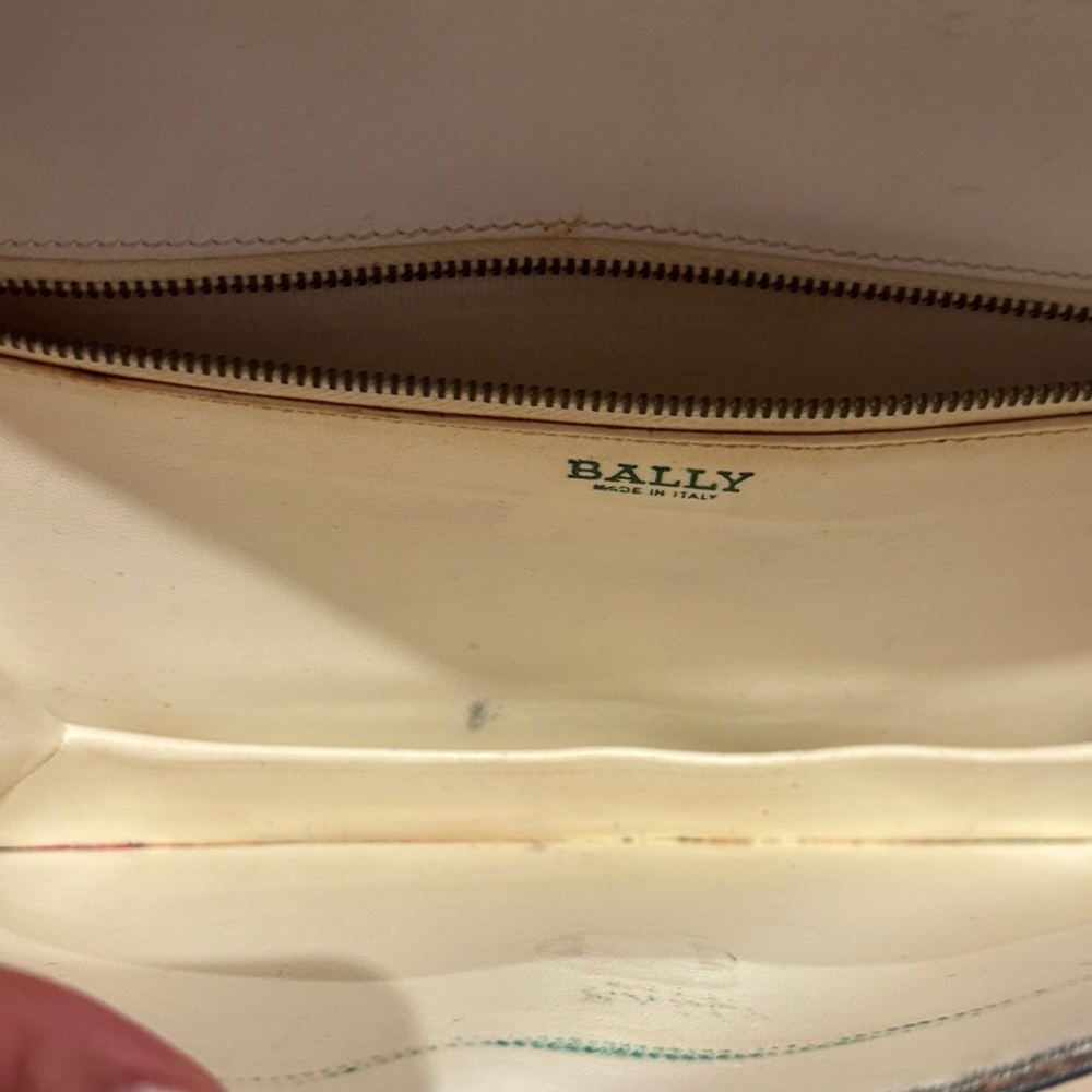 Vintage Bally Black & White Leather Envelope Clutch – Made in Italy - Picture 6 of 12
